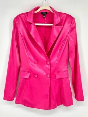 Privy Fuchsia Double-Breasted Blazer